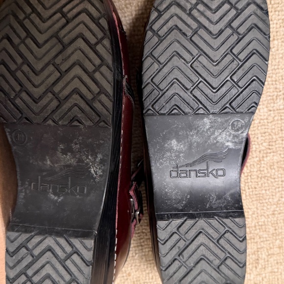Size 38 / US8 - Dansko Red Mary Jane Leather Clogs - Picture 4 of 4